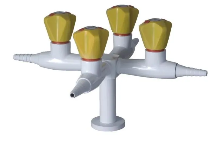 Laboratoorne topelt väljalaskeava gaasiklapp